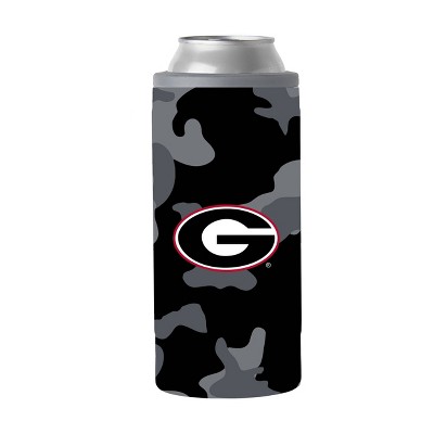 NCAA Georgia Bulldogs 12oz Black Camo Slim Can Cooler