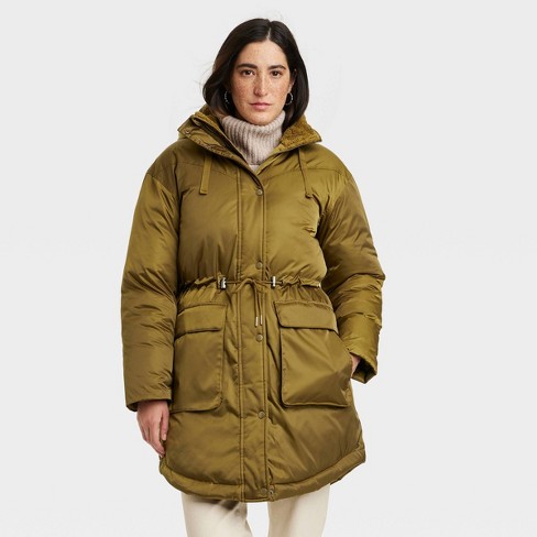 Green parka best sale coat womens