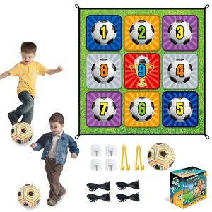 TITQWOP Sticky Soccer Ball Game Mat Set - 59"x59" Indoor/Outdoor Soccer Training Toy with Adhesive Balls | No Inflation Needed | Perfect Gift for Kids - 1 of 4