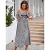 Clearlove Maternity Nursing Dress Womens V-Neck Spaghetti Strap Ruffle Sleeve Polka Dots A-Line Tiered Flowy Swing Dress - 4 of 4