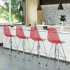 LeisureMod Cresco Modern Acrylic Barstool – Lightweight Steel Frame and Footrest Counter Stool for Kitchen Island, Home Bar, or Dining Area Set of 2 - 3 of 4