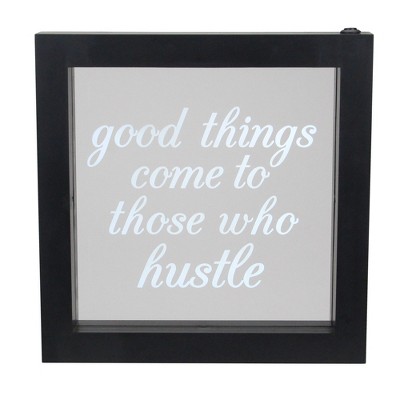 Northlight 9” B/O LED Lighted “Good Things Come to Those Who Hustle” Silkscreen Framed Light Box