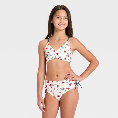 Детские купальники Art Class Girls' American Rose Bikini Sarong Set - art class™ Off White M — фото 3