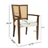 Christopher Knight Home Set of 2 Nolan Rubberwood Upholstered Dining Arm Chairs with Cane Webbing Beige/Walnut - 3 of 4