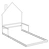 Costway Twin Size Floor Bed for Kids with Chimney Headboard & Handrail Gray/White/Natural - 3 of 4