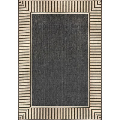 Nuloom Asha Striped Border Stain Resistant High Traffic Outdoor Area Rug