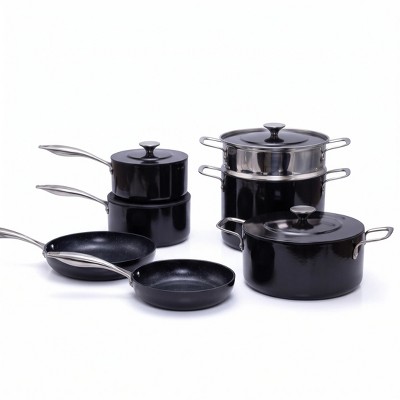 Nuwave 11-Piece Duralon Blue Premium Nonstick Cookware Set : Target