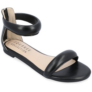 Journee Collection Womens Peytonn Back Heel Zip Ankle Strap Sandals Black 7 - 1 of 4