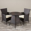 GDFStudio Harry 3 Piece Outdoor Bistro Set with Round Wicker Table and  Chairs - 2 of 4