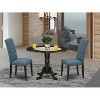 HomeStock 3-Pc Black Finish Solid Wood Top - Round Dining Room Set with Dropleaf - Seats 4 - 2 of 4