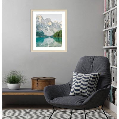 Mountain Reflection III Natural Wood Framed Scenic Photography Print