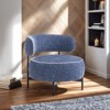 Sapphtopaz 180° Swivel Accent Chair with Curved Backrest Upholstered Single Chair with Metal Legs Comfy Chairs for Living Room, Bedroom - 4 of 4
