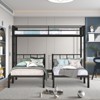 Triple Bunk Bed for Kids & Teens - Metal Frame, Detachable into 3 Twin Beds, Black Finish - 4 of 4