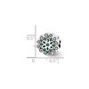 Black Bow Jewelry Sterling Silver with Blue & Green Crystals Flower Bead Charm - 2 of 3