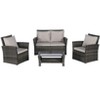 CAVINAS 4 Pieces Patio Outdoor Seating Sets, Garden Rattan Chair Wicker Set, Poolside Lawn Chairs with Tempered Glass Coffee Table, Light Gray - 4 of 4