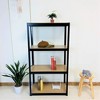 Black Adjustable 4-Tier Shelf Heavy-Duty Metal and Wood Storage Shelf Unit Garage Utility Rack with Boltless Assembly for Books, Kitchenware - 2 of 4