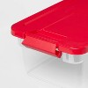 6qt Clear Latching Storage Box with Red Lid - Brightroom™ - image 3 of 4