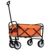 Minimeetall Strap Collapsible Foldable Wagon Cart Beach Wagon Heavy Duty Utility Cart Utility Wagon Grocery Cart orange - 4 of 4