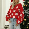 Coolmee Ugly Christmas Sweater for Women Xmas Holiday Party Funny Santa Sweater Cute Knitted Pullover Tops - 3 of 4
