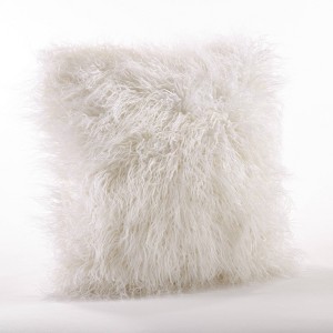 Poly Filled Faux Mongolian Fur Throw Pillow - Saro Lifestyle - 1 of 3