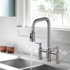 WOWOW Double Handle Bridge Kitchen Faucet with Pull-Down Sprayer - 2 of 4