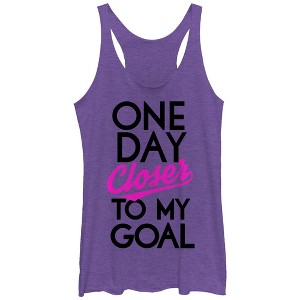 Women's CHIN UP One Day Closer to My Goal Racerback Tank Top - 1 of 3