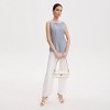 Women's Front-Button Tank Top - A New Day™ Blue Striped - 4 of 4