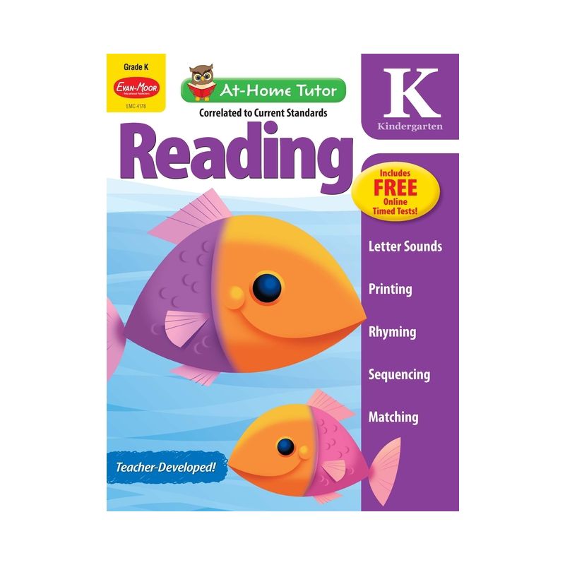 At-Home Tutor: Reading, Kindergarten Workbook - by  Evan-Moor Educational Publishers (Paperback), 1 of 2