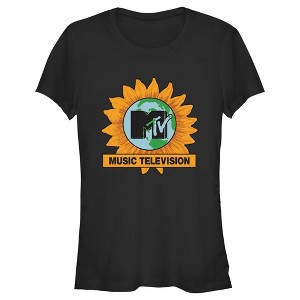 Juniors Womens MTV Earth Day Sunflower Logo T-Shirt - 1 of 4