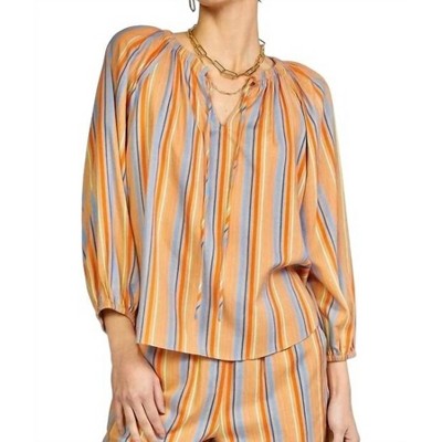 Women's Multi Stripe Round Neck Blouse - current air