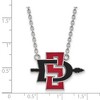 Black Bow Jewelry 14k White Gold San Diego State Aztecs NCAA Necklace 18 Inch - 2 of 4