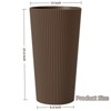 BENCMATE Tall Planters Large Round 2PCS Indoor Planter Pot, Simple Design Outdoor Garden Plastic Plant Flower Pot Cone Striped - 3 of 4