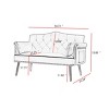 54.7" Velvet 2-Seater Sofa,Modern Glam Tufted Loveseat with Gold Metal Legs & Pillows for Small Living Room or Bedroom-Baofuwish - 4 of 4
