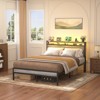 Aheaplus Platform Bed Frame with Charged Station and LED Lights - 3 of 4