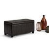 Gulches Dover Storage Ottoman Bench  Tanners Brown Faux Leather, Child-Safe Hinge & Solid Wood Frame for Living Room Bedroom Entryway - 2 of 4