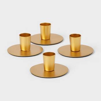 4pk Small Gold Powder Coated Taper Candle Holders - Room Essentials™