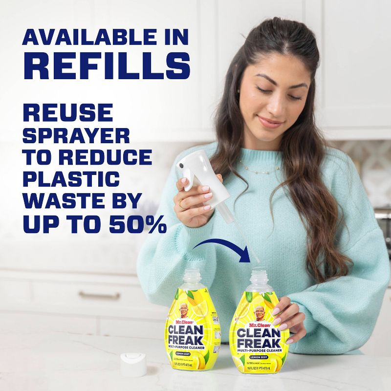 Mr. Clean Clean Freak Multi-Purpose Cleaner Refill - Lemon Zest - 16 fl oz, 3 of 16