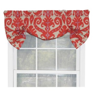 RLF Home Vibrant Colors in Southwest Designs Butterfly Stylish Windows Valance 3" Rod Pocket 50" x 16" Hibiscus Orange - 1 of 3