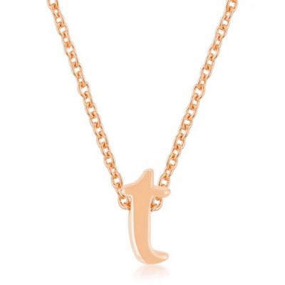 ShineHigh Rose Gold Initial Pendant Necklaces – Personalized Alphabet Letter NecklaceS in Polished Finish with Adjustable Link Chain