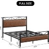 Homhougo Full Size Bed Frame with Headboard, Upholstered Platform Bed Frame with 14 Strong Metal Slats, 11" Under-Bed Storage, Noise-Free, Brown - 2 of 4