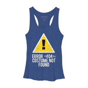 Women's Design By Humans Halloween Error 404 Costume Not Found Apparel By COVI Racerback Tank Top - 1 of 3