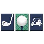 Big Dot of Happiness Par-Tee Time - Golf - Sports Nursery Wall Art, Kids Room Decor & Game Room Home Decor - 7.5 x 10 inches - Set of 3 Prints