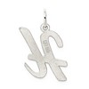 Black Bow Jewelry Sterling Silver Madison Collection LG Classic Script Initial H Pendant - 3 of 4