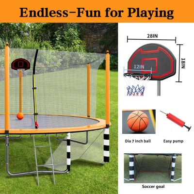 UNISOAR 16FT Trampoline with Basketball Hoop pump and Ladder,Blue/Orange