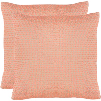 Box Stitch Pillow (set Of 2) - Neon Tangerine - 20