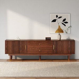 LOVSON Mid-Century Modern TV Stand, 70.9” Walnut Entertainment Center with Storage Drawers, Living Room Bedroom Media Console - 1 of 4