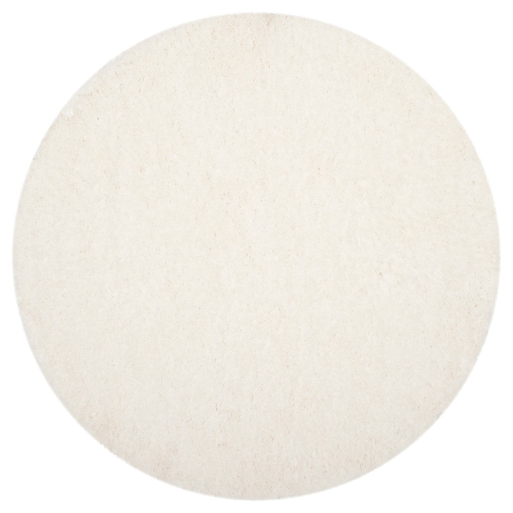 6'7in Round Solid Loomed Area Rug White - Safavieh