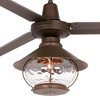 60" Casa Vieja Turbina DC Modern Indoor Outdoor Ceiling Fan with LED Light Remote Control Oil Rubbed Bronze Clear Glass Damp Rated for Patio Exterior - 3 of 4