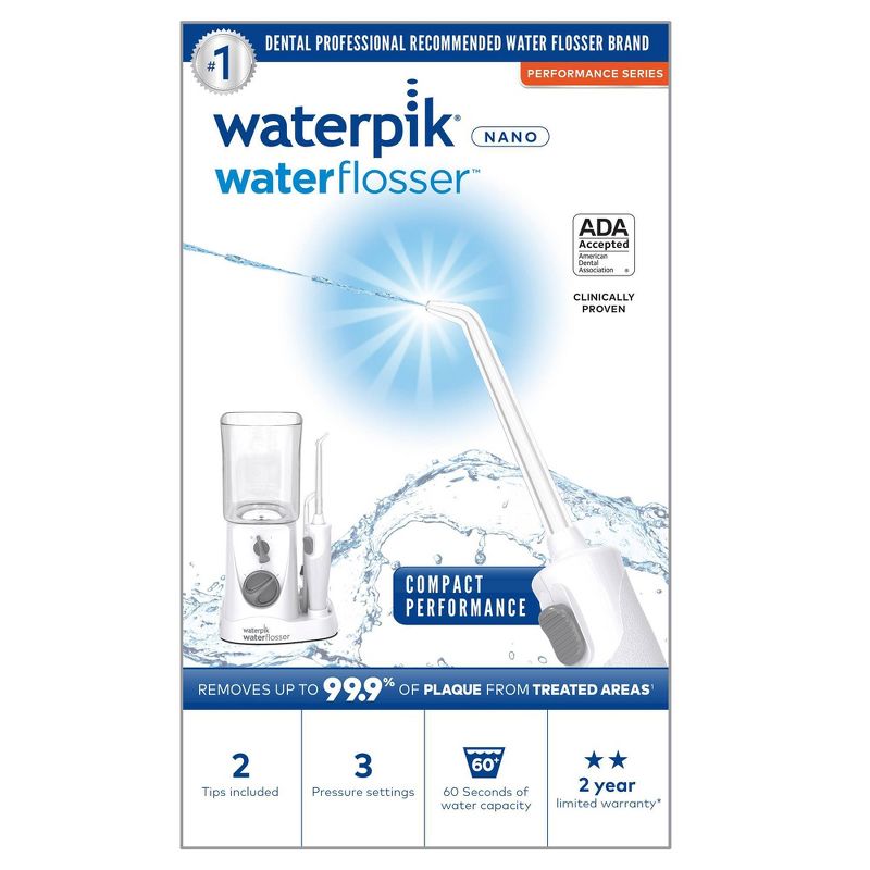 Waterpik Nano Compact Countertop Water Flosser - WP-310 - White, 3 of 14