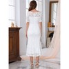 INSPIRE CHIC Women's Off Shoulder Short Sleeve Formal Wedding Mermaid Lace Cocktail Dresses - 4 of 4